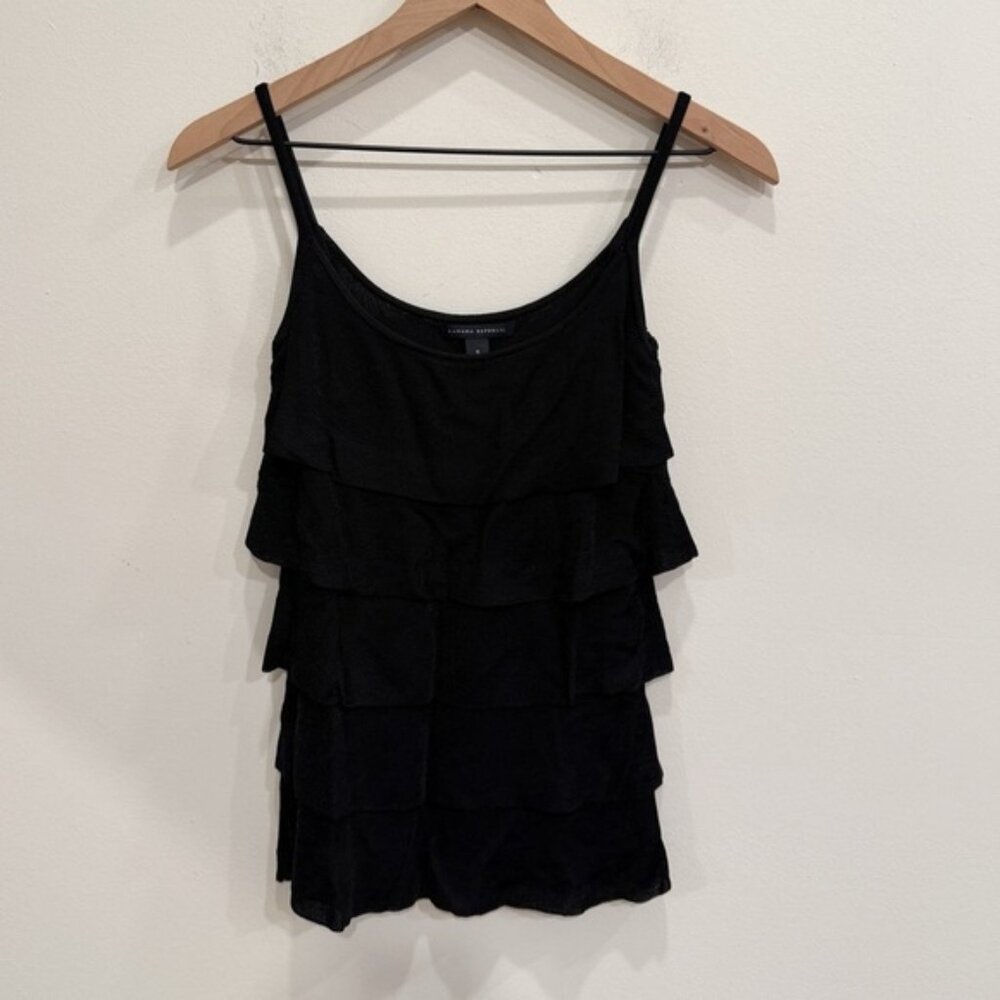 Black Tiered Ruffle Tank Top